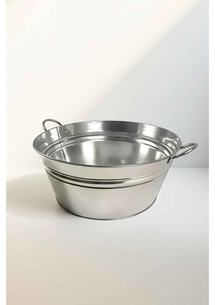 44 Litre Çok Amaçlı Metal Leğen - Dekoratif Buz Kovası, Saksılık ve Şömine Odunluk (50 cm Çap) fırsatları