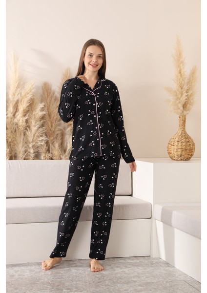 Anne-Kız Pat Yakalı ve Düğme Kapamalı Pijama Takımı 12288 fiyatları
