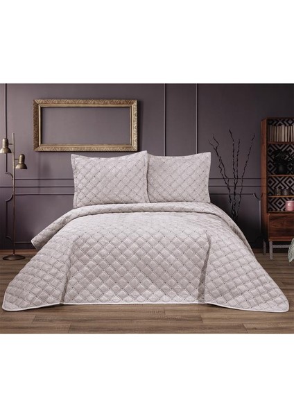 Elit Çift Kişilik Kadife Yatak Örtüsü Krem fiyatları