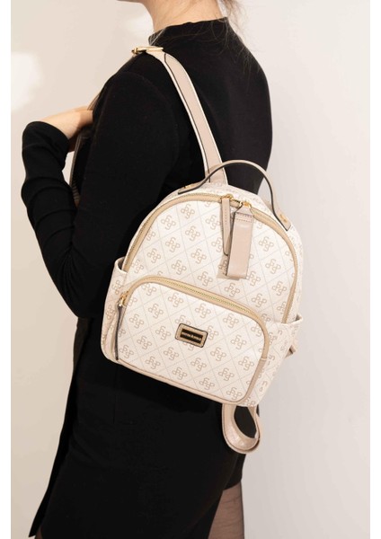 Bej - Kum SP1130 Kadın Sırt Çantası