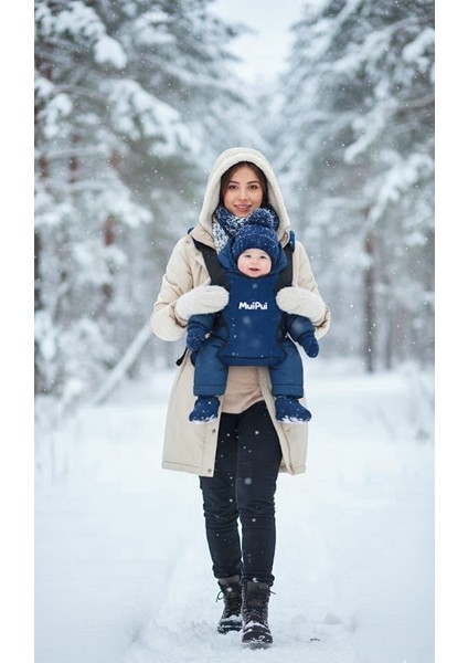 Suya Dayanıklı Neopren Kış Kullanıma Uygun Anne Bebek Kanguru Çanta Hediyeli