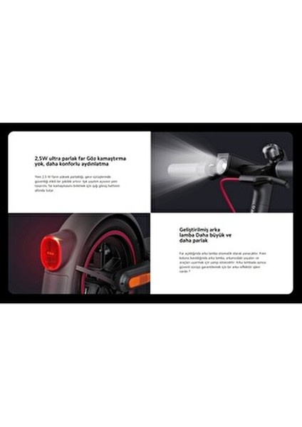 Elektrikli Scooter 4 Pro 120 kg Taşıma Kapasitesi 50 km Sürüş Mesafesi Siyah Tasarım