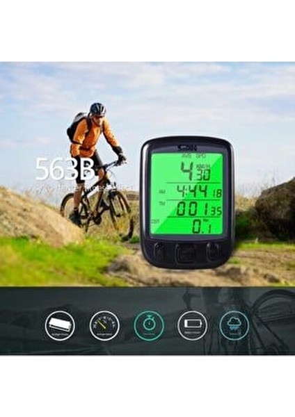 Bisiklet Hız Göstergesi Su Geçirmez LCD Ekran ile Çok Fonksiyonlu 67g