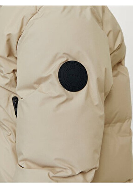 Alpha Puffer Sn Erkek Mont Uzun Kollu Bej Renk Modern Kesim