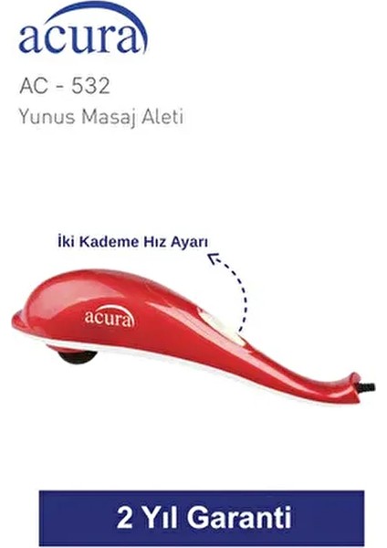 AC-532 3 Başlıklı Masaj Aleti Kırmızı Derinlemesine Vücut Masajı İçin Tasarlandı