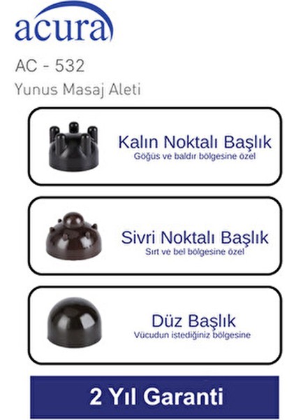 AC-532 3 Başlıklı Masaj Aleti Kırmızı Derinlemesine Vücut Masajı İçin Tasarlandı