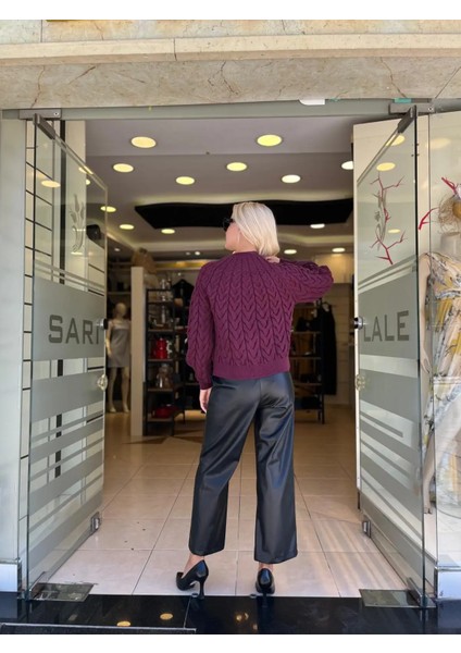 Örgü Detaylı Yarım Balıkçı Triko modelleri