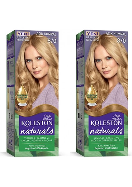 Naturals Saç Boyası Açık Kumral 8/0 2x Paket