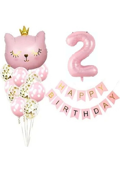 Pembe Kedili Balon Set