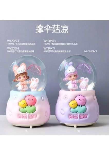 Işıklı Müzikli Püskürtmeli Büyük Boy Kar Küresi