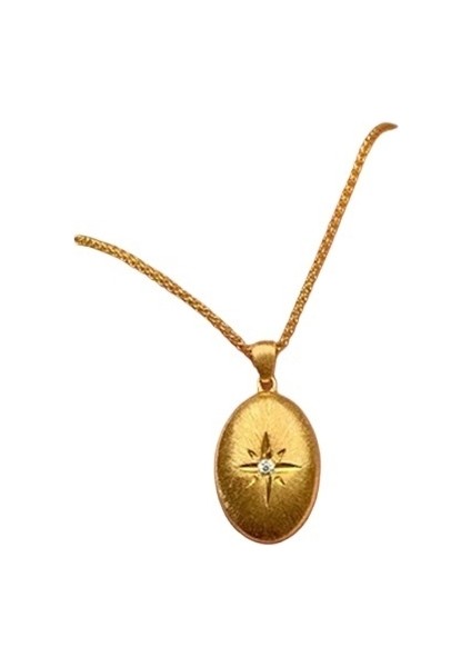 Fırçalanmış Sekiz Yıldızlı Kahve Çekirdeği Kolyesi, Antika Stil, Zarif Çift Taraflı Köprücük Kemiği Zinciri (Yurt Dışından)