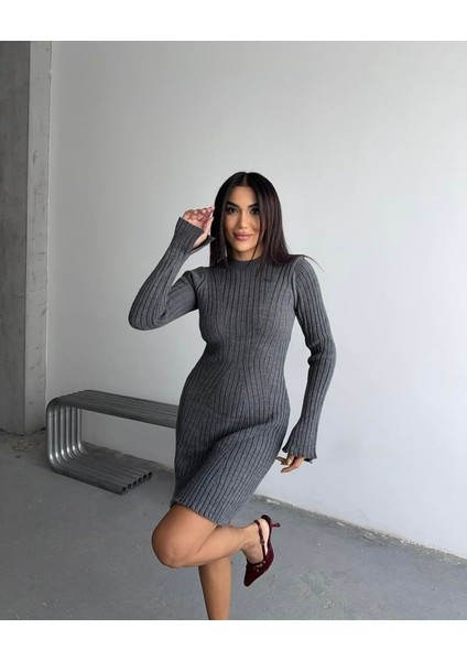 Kışlık Fitilli Triko Elbise modelleri