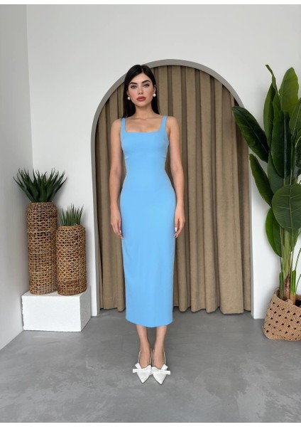 Calliope Kare Yaka Midi Boy Elbise