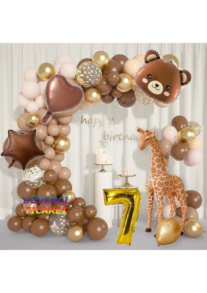 Lüks Kahverengi Balon Zincir Set