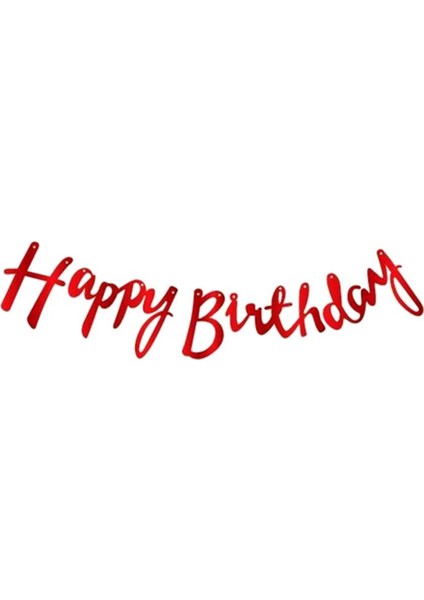 Happy Birthday Kaligrafi Banner Kırmızı fiyatları