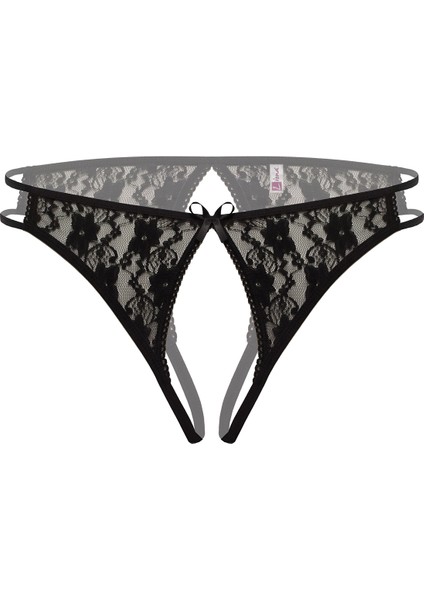 Ağı Açık Büyük Beden Siyah Fantazi Külot