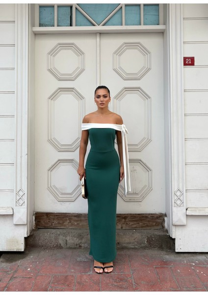 Zümrüt Beyaz Krep Elbise 582938