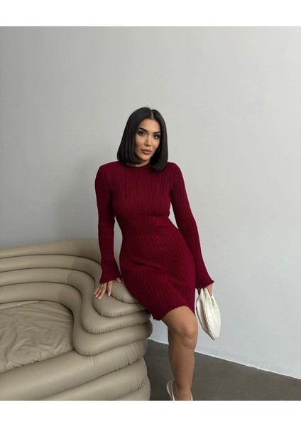 Kışlık Fitilli Triko Elbise modelleri