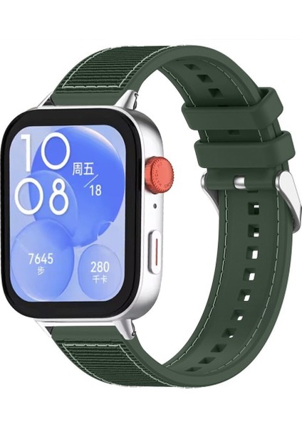 Watch Fit 3 / Fit 4 ile Uyumlu Sportif Nefes Alabilen Silikon Kordon – Hafif, Dayanıklı ve Rahat Kayış