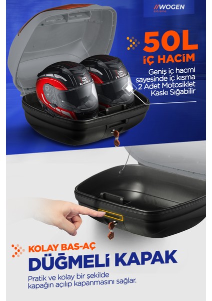 WG50 Premium Arka Çanta 50 Litre Nardo Gri + Karbon Dizli Siyah indirimleri