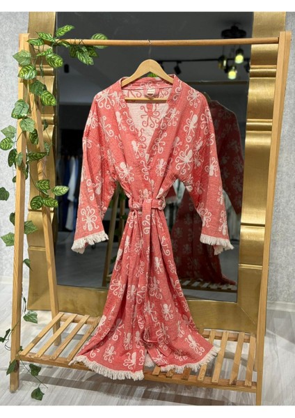 Müslin Kimono %100 Pamuklu Ahtapot Desenli Bornoz Kaftan Sabahlık fiyatları