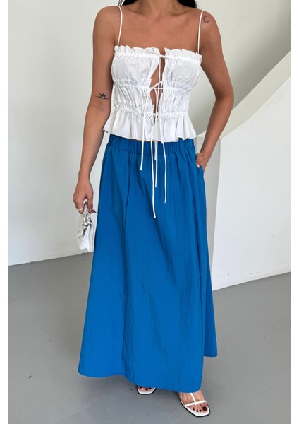 Etek Şanel Boy Soft Kumaş - Saks modelleri