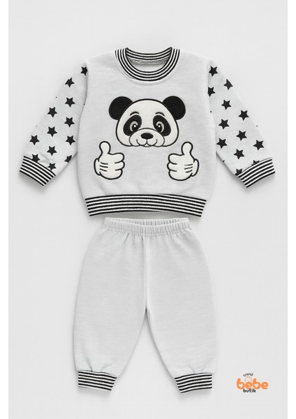 Panda Desenli Çocuk Eşofman & Pijama Takımı Erkek Çocuk Rahat Günlük ve Uyku Giyim indirimleri