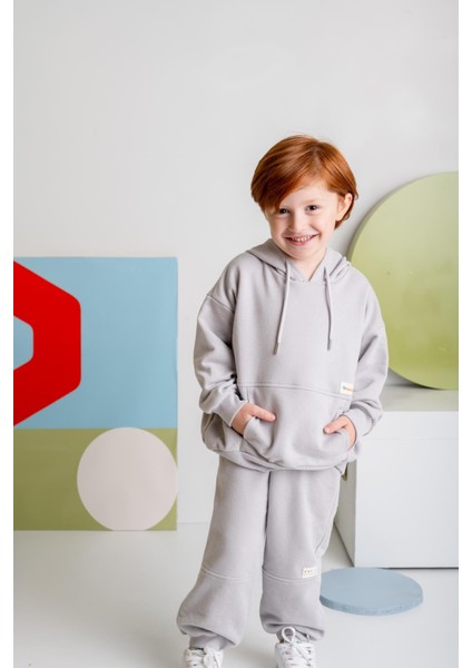 Erkek Çocuk Kapşonlu Kanguru Cepli Sweatshirt - Gri fiyatları