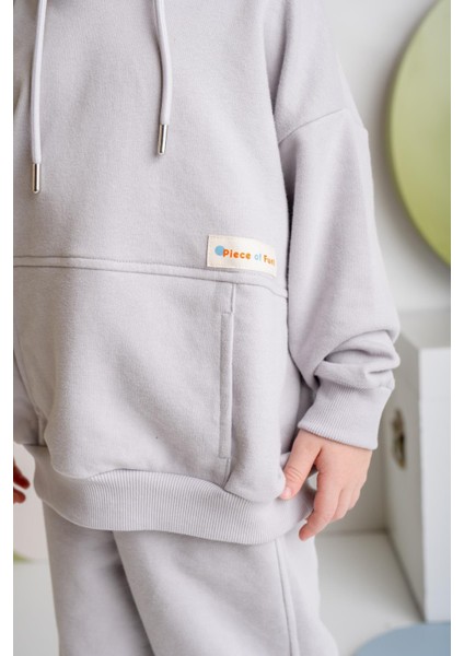 Erkek Çocuk Kapşonlu Kanguru Cepli Sweatshirt - Gri fırsatları