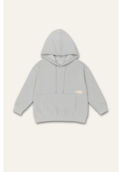 Erkek Çocuk Kapşonlu Kanguru Cepli Sweatshirt - Gri indirimleri