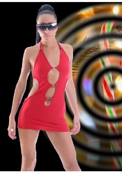 B1961381 Metal Süslemeli Mini Elbise