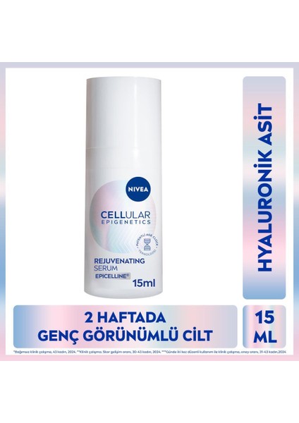 Cellular Epigenetics Rejuvenating Yaşlanma Karşıtı Cilt Serumu 15ML, Dolgunlaştırıcı, Hyaluronik Asit