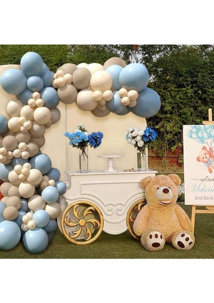 Makaron Mavi Doğum Günü Parti Balon Seti