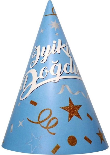 Iyiki Doğdun Mavi Şapka 8 Li