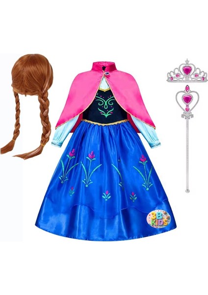Elsa Anna Peruklu Kostüm Elbise (Videolu) Elsa Anna Peruklu Kostüm Elbise fırsatları