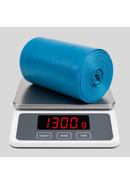 Jumbo Boy Mavi Çöp Torbası 80X110 cm – 1 Rulo (1300 G ±%2) Dayanıklı ve Kalın, Ağır Hizmet Geri Dönüşüm