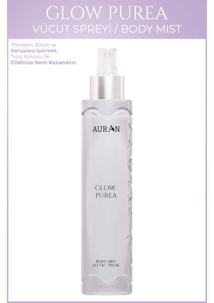 Glow Purea Parfümlü Kadın Vücut Spreyi Vücut Kokusu Vücut Misti Body Mist Spray 150ml