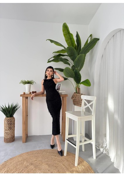 Lers Çiçek Detaylı Elbise