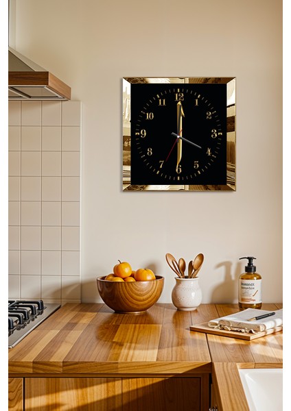 Gold Çerçeveli Elif Temalı Dekoratif Mdf Duvar Saati fiyatları