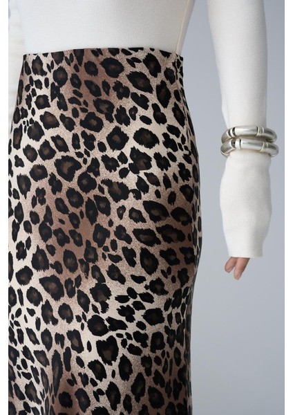 Midi Saten Etek - Leopar fırsatları