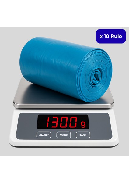 Jumbo Boy Mavi Çöp Torbası 80X110 cm – 10 Rulo (13 kg ±%2) Dayanıklı ve Kalın, Ağır Hizmet Geri Dönüşüm