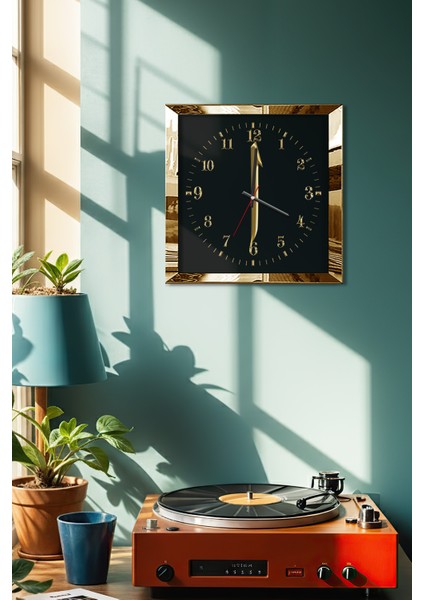 Gold Çerçeveli Elif Temalı Dekoratif Mdf Duvar Saati fırsatları