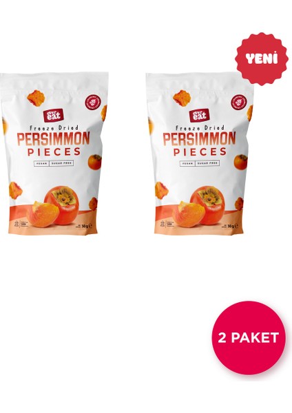 Cennet Hurması Kuru Meyve Cipsi 30 G x 2 Adet Dondurularak Kurutulmuş Meyve