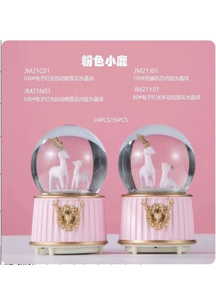 Geyik Temalı Işıklı Müzikli Püskürtmeli Büyük Boy Kar Küresi fiyatları