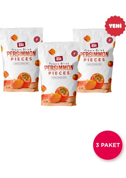 Cennet Hurması Kuru Meyve Cipsi 20 G x 3 Adet Dondurularak Kurutulmuş Meyve