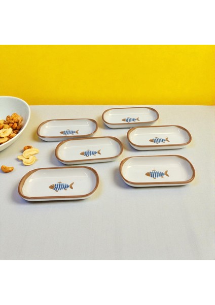 Balık Desenli Kayık Tabak 16 cm 6 Adet - 20888 fiyatları