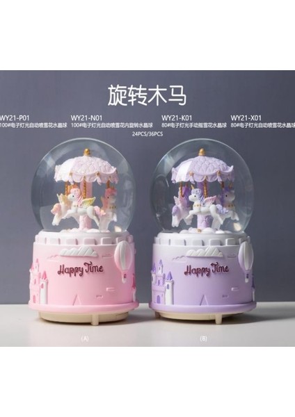 Işıklı Müzikli Püskürtmeli Büyük Boy Kar Küresi