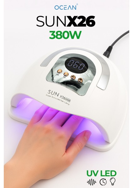 Sun X26 Uv LED Tırnak Kurutucu 380W 81 Uv LED Protez Tırnak Kalıcı Oje Kurutma