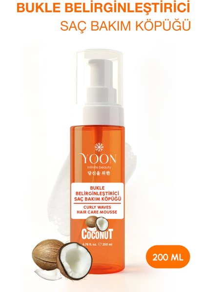 Bukle Belirginleştirici Saç Köpüğü, 200 ml Hindistan Cevizi Özlü