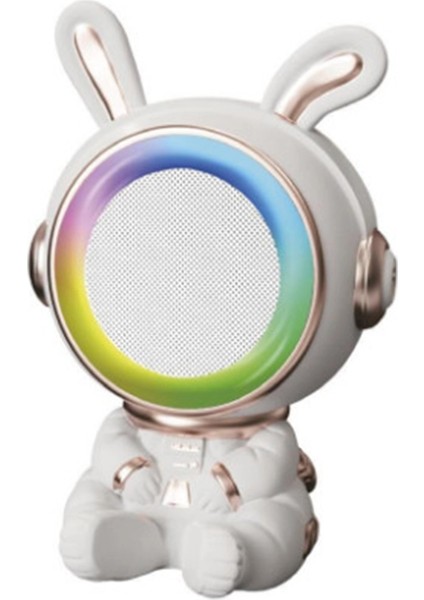 Taşınabilir Rgb Işılı Sevimli Figürlü Mikrofonlu Karaoke Bluetooth Hoparlör Krem fiyatları